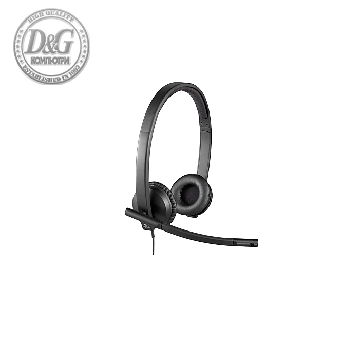 Logitech USB Headset H570e Stereo, In-line Controls, Echo Cancellation, Noise-cancelling, USB