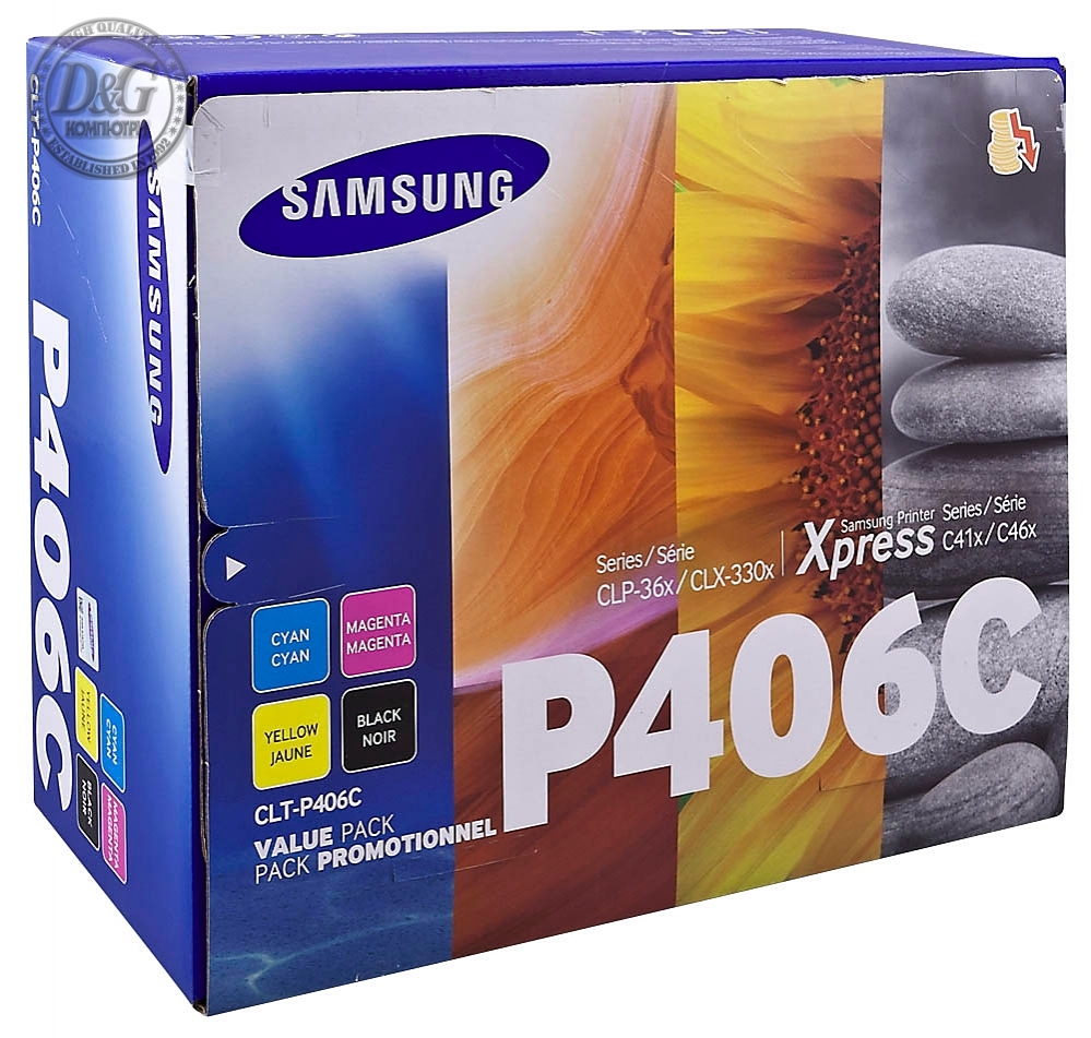 Samsung CLT-P406C 4-pk CYMK Toner Crtg