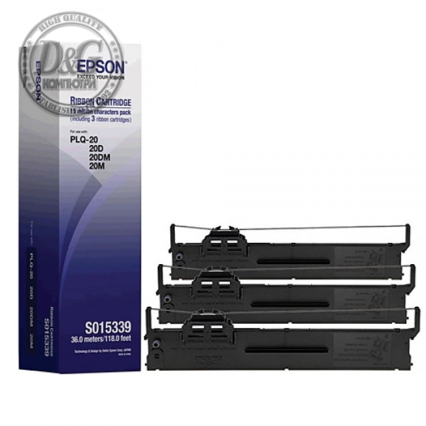 Epson Black Fabric Ribbon 3 Pack PLQ-20/20M