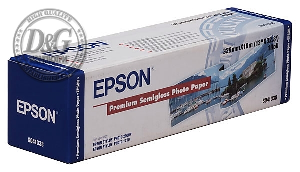 Epson Premium Semigloss Photo Paper Roll, Paper Roll (w: 329), 250g/m2