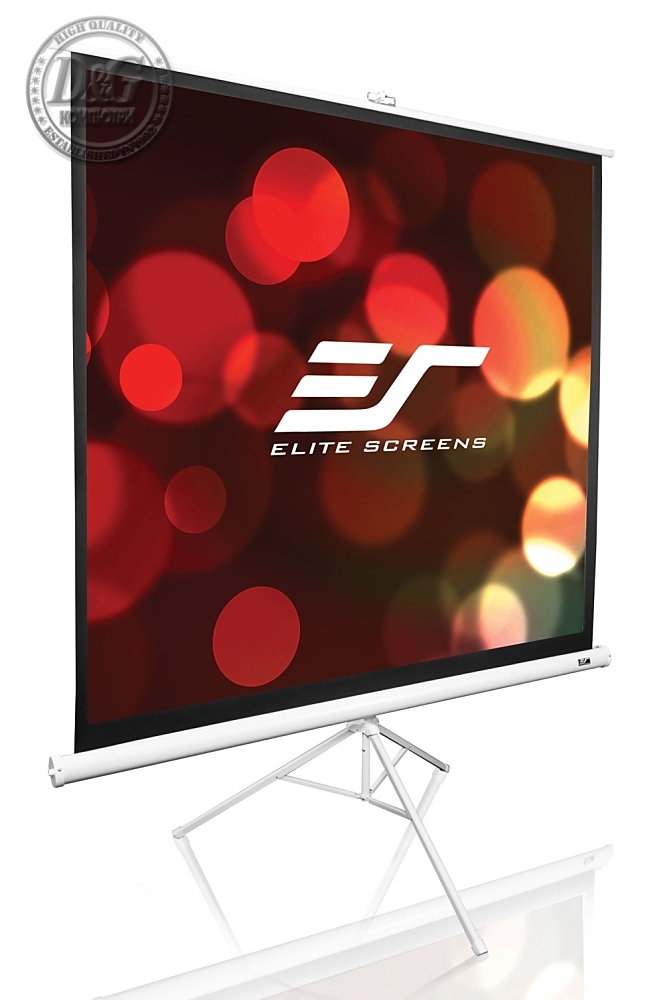 Elite Screen T85NWS1 Tripod, 85" (1:1), 152.4 x 152.4 cm, White