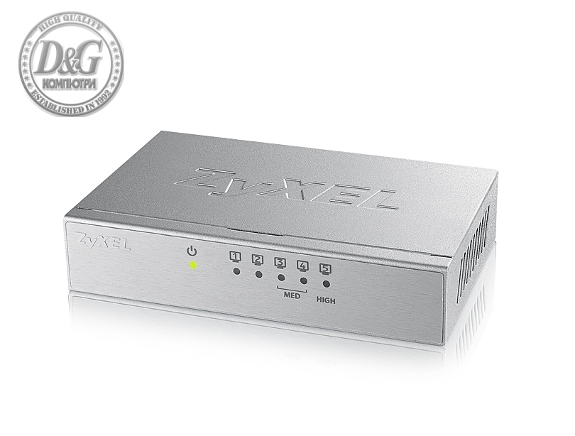 ZyXEL GS-105B v3, 5-port 10/100/1000Mbps Gigabit Ethernet switch, desktop, metal housing