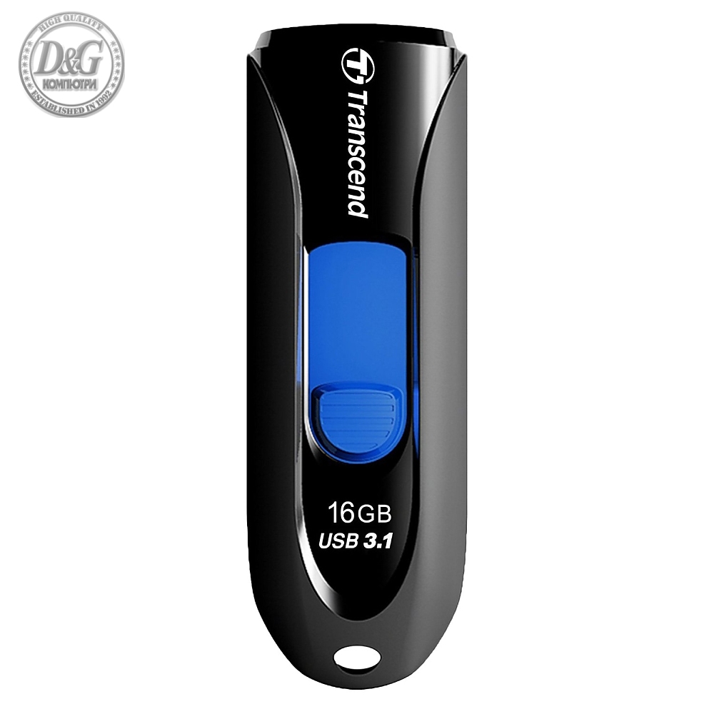 Transcend 16GB, USB3.1, Pen Drive, Capless, Black