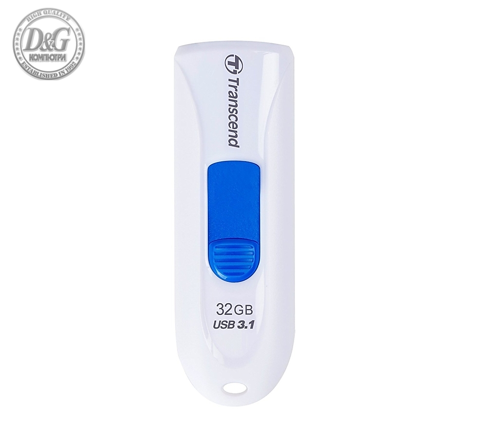 Transcend 32GB, USB3.1, Pen Drive, Capless, White