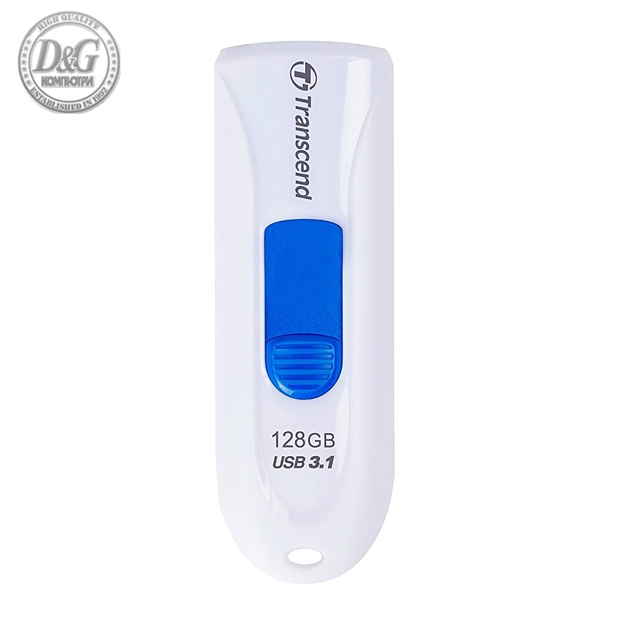 Transcend 128GB, USB3.1, Pen Drive, Capless, White