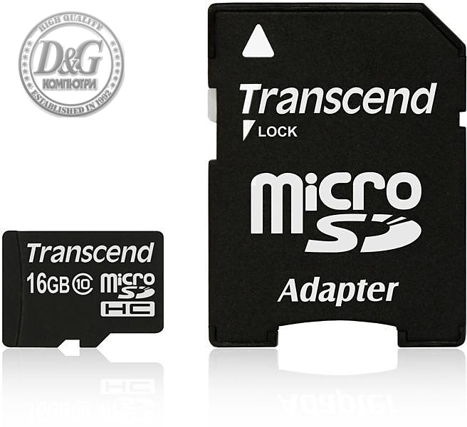 Transcend 16GB micro SDHC (with adapter, Class 10)