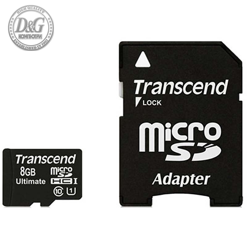 Transcend 8GB micro SDHC UHS-I (with adapter, Class 10)