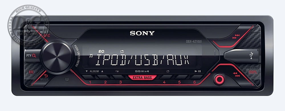 Sony DSX-A210UI In-car Media Receiver with USB, Red illumination