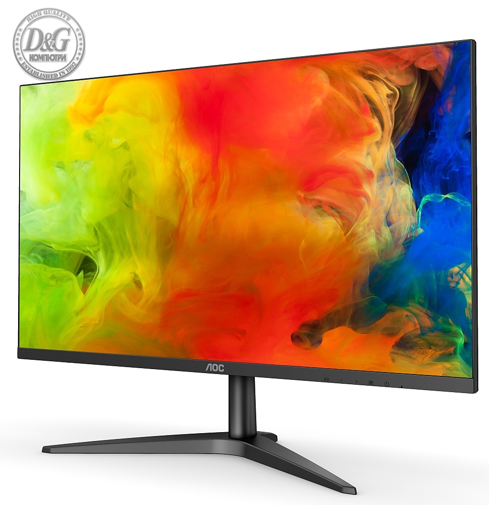 AOC 24B1H, 23.6" Wide MVA LED, 5 ms, 3000:1, 50M:1 DCR, 250 cd/m2, FHD 1920x1080@60Hz, FlickerFree, Low Blue Light, D-Sub, HDMI, Headphone Out, Black