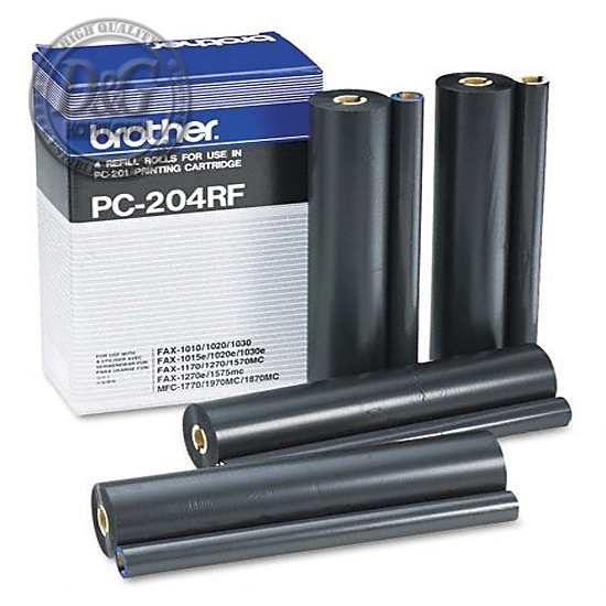 Brother PC-204RF 4 Refills for FAX-1010/20/30, FAX-1010Plus/1030Plus, FAX-1010e/1030e, MFC-1025 series