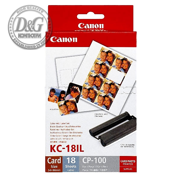 Canon Color Ink/Label set KC-18IL