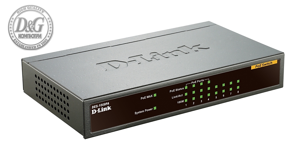 D-Link 8-port 10/100 Desktop Switch with 4 PoE Ports