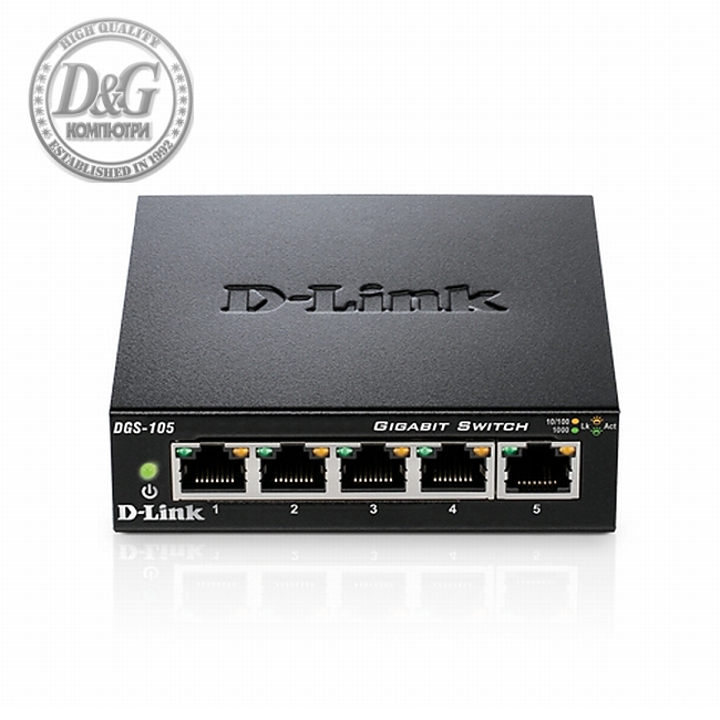 D-Link 5-port 10/100/1000 Gigabit Metal Housing Desktop Switch