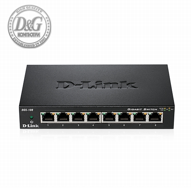 D-Link 8-port 10/100/1000 Gigabit Metal Housing Desktop Switch