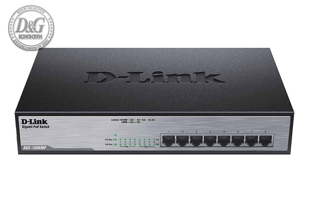 D-Link 8-Port Desktop Gigabit PoE+ Switch