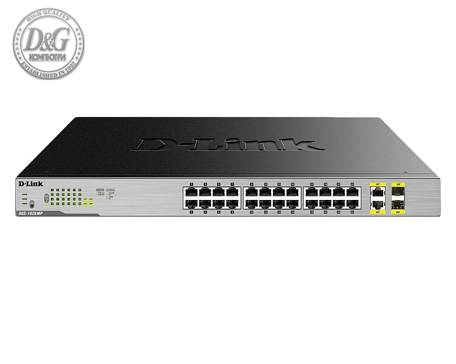 D-Link 24-Port Desktop Gigabit PoE + 2GE Combo Switch