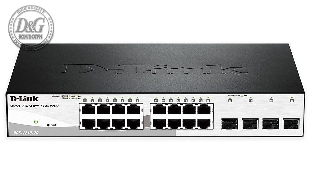 D-Link 16 10/100/1000 Base-T port with 4 x 1000Base-T /SFP ports