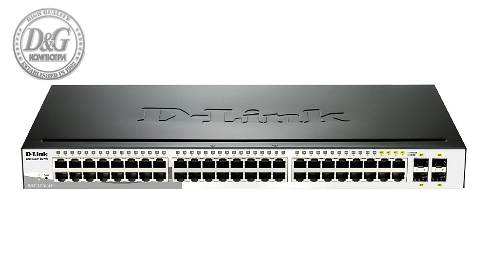 D-Link 48-port 10/100/1000 Gigabit Smart Switch including 4 Combo 1000BaseT/SFP