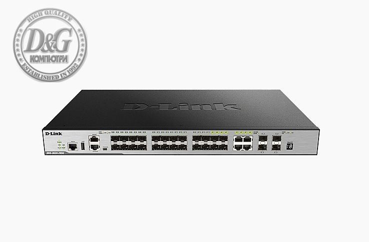 D-Link xStack 20-port SFP Layer 3 Stackable Managed Gigabit Switch including 4-port Combo 1000BaseT/SFP plus 4 10GE SFP+