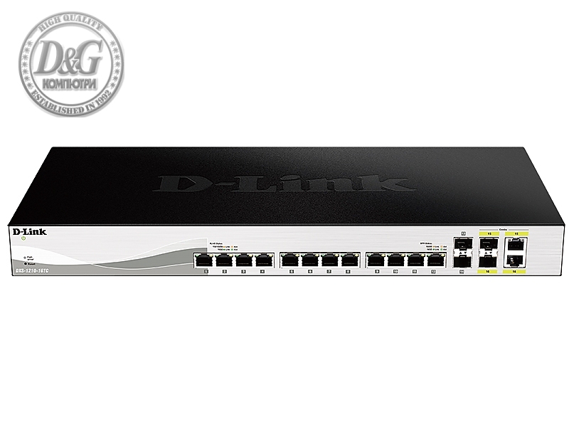 D-Link 16 Port switch including 12x10G ports, 2xSFP & 2xSFP/Combo