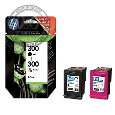 HP 300 Combo-pack Black/Tri-color Ink Cartridges