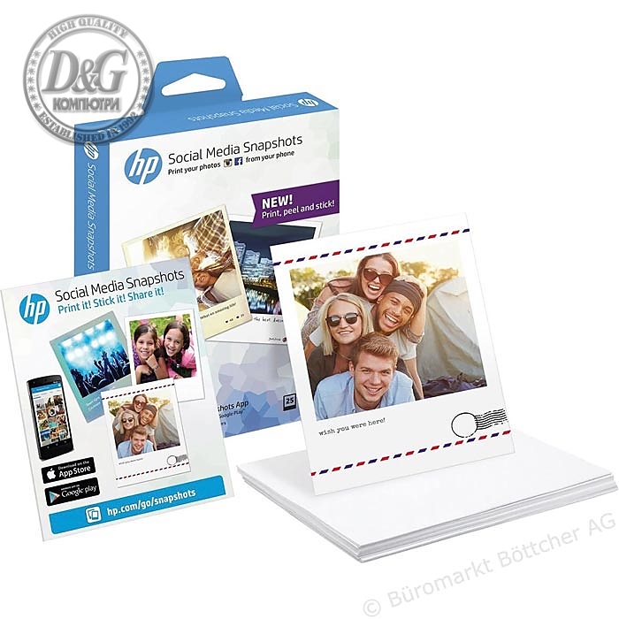 HP Social Media Snapshots, 25 sheets, 10x13cm