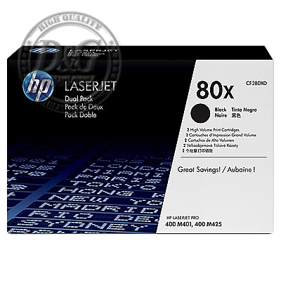 HP 80X Black Dual Pack LaserJet Toner Cartridges