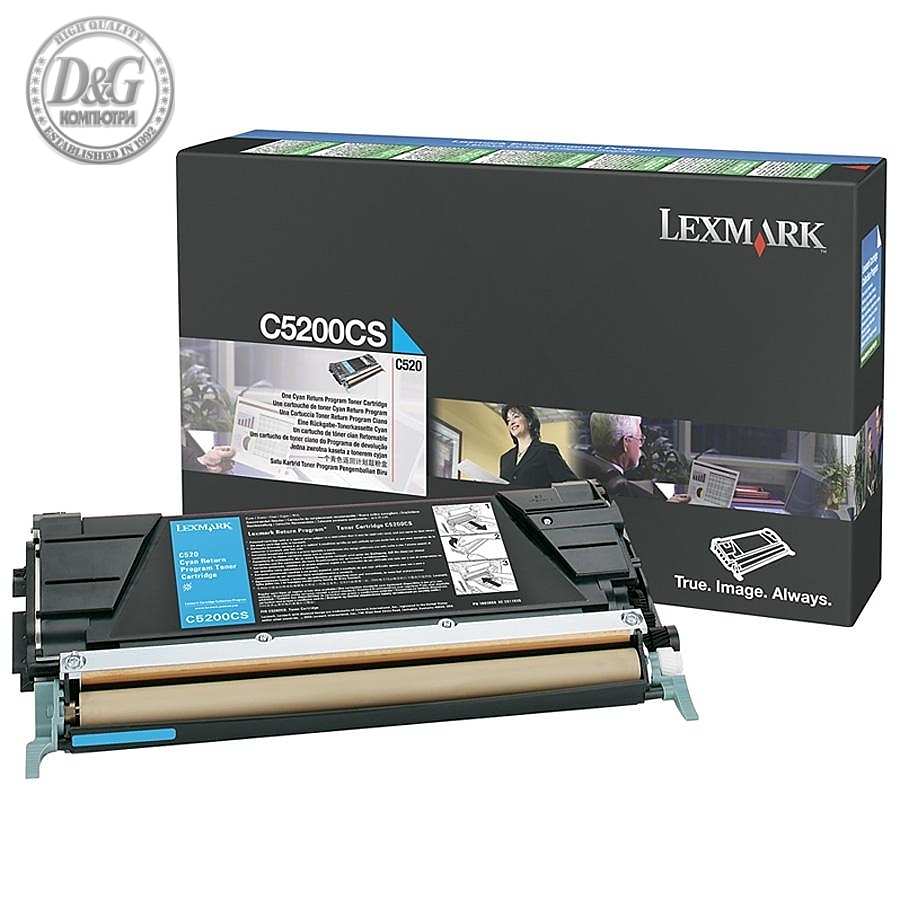 Lexmark C5200CS C520, 530 Cyan Return Programme 1.5K Toner Cartridge