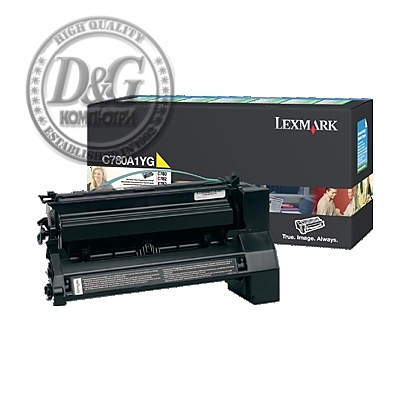 Lexmark C780A1YG C780, C/X782, 782XL Yellow Return Programme 6K Print Cartridge