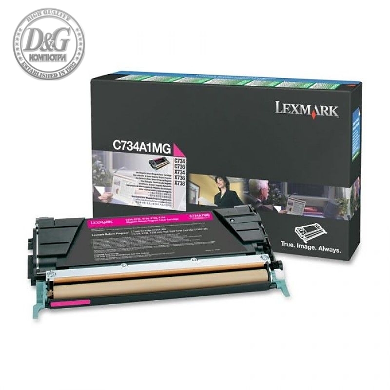 Lexmark C734A1MG C/X734, 746, X738 Magenta Return Programme 6K Toner Cartridge