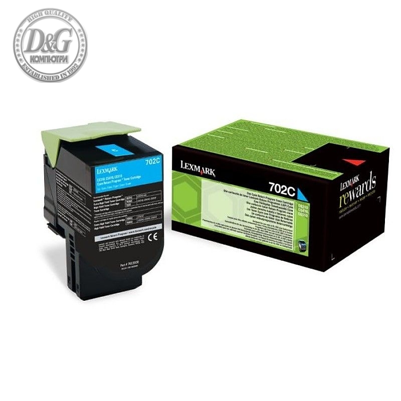 Lexmark 70C20C0 CS/CX310, 410, 510 Cyan Return Programme 1K Toner Cartridge