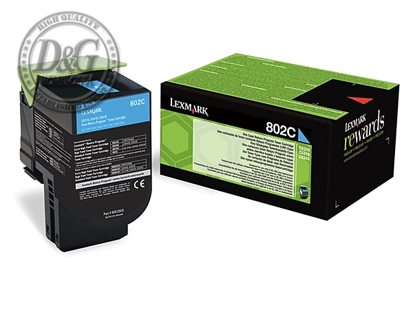 Lexmark 80C20C0 CX310, 410, 510 Cyan Return Programme 1K Toner Cartridge