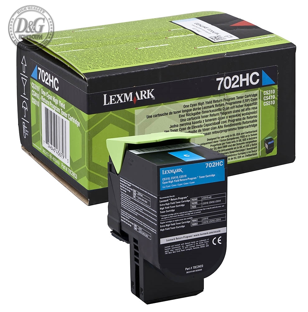 Lexmark 70C2HC0 CS310, CS/CX410, 510 Cyan Return Programme 3K Toner Cartridge