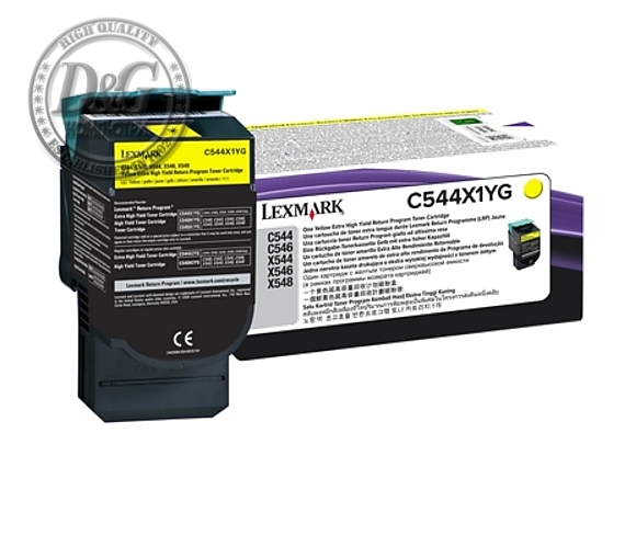 Lexmark C544X1YG C/X544, 546, X548 Yellow Return Programme 4K Toner Cartridge