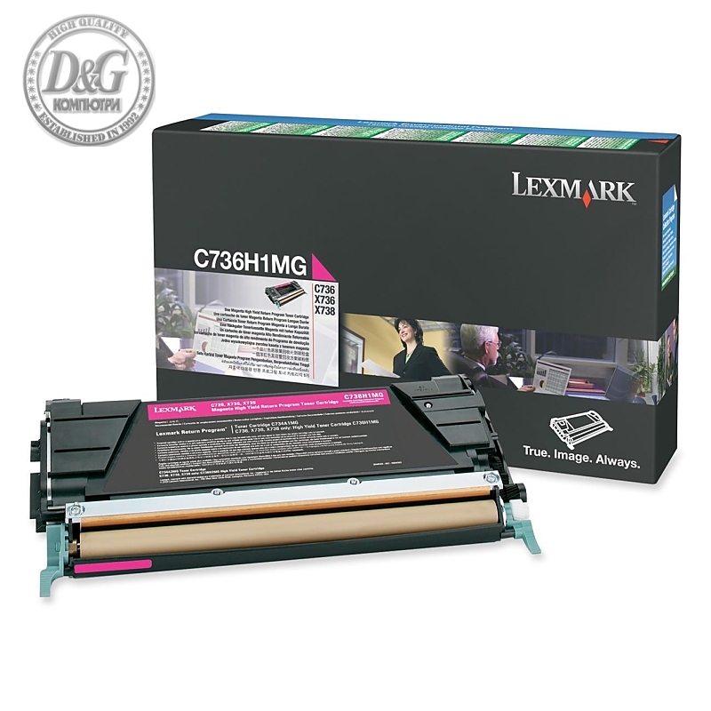 Lexmark C736H1MG C/X736, X738 Magenta Return Programme 10K Toner Cartridge