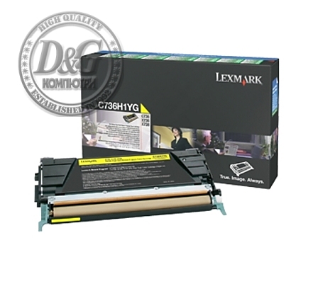 Lexmark C736H1YG C/X736, X738 Yellow Return Programme 10K Toner Cartridge