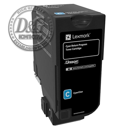 Lexmark 74C20C0 CS720, CS/CX725 Cyan Return Programme 3K Toner Cartridge