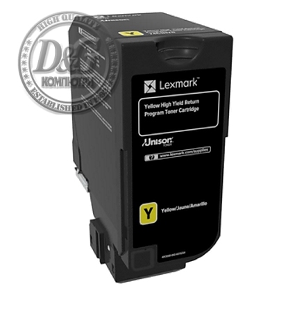 Lexmark 74C2HY0 CS725 Yellow Return Programme 12K Toner Cartridge