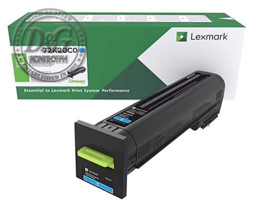 Lexmark 72K20C0 CS/CX820, CX825, 860 Cyan Return Programme 8K Toner Cartridge