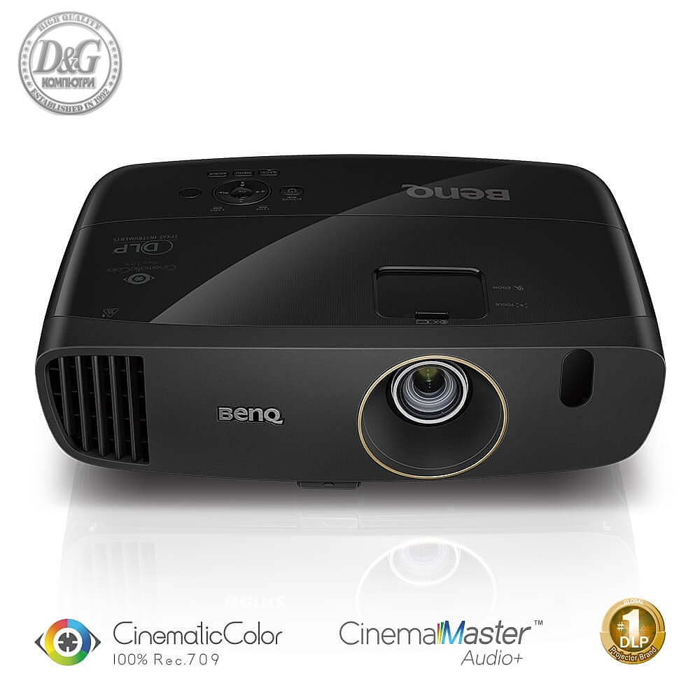 BenQ W2000+, DLP, 1080p (1920x1080), 15000:1, 2200 ANSI Lumens, VGA, HDMI, RCA, Speakers 2x10W, 3D Ready, Black