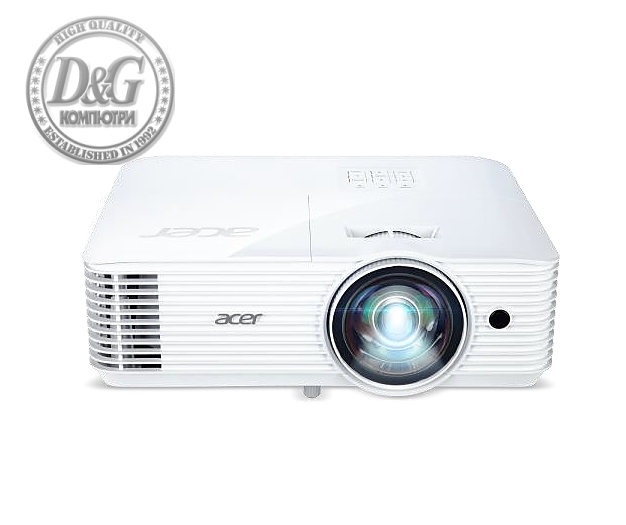 Acer Projector S1386WH, DLP, Short Throw, WXGA (1280x800), 3600 ANSI Lumens, 20000:1, 3D, HDMI, VGA, RCA, Audio in, Audio out, VGA out, DC Out (5V/1A, USB-A), Speaker 16W, Bluelight Shield, 3.1kg, White