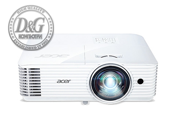 Acer Projector S1286Hn, DLP, Short Throw, XGA (1024x768), 3500 ANSI Lumens, 20000:1, 3D, HDMI, VGA, LAN, RCA, Audio in, Audio out, VGA out, DC Out (5V/1A, USB-A), Speaker 16W, Bluelight Shield, 3.1kg, White