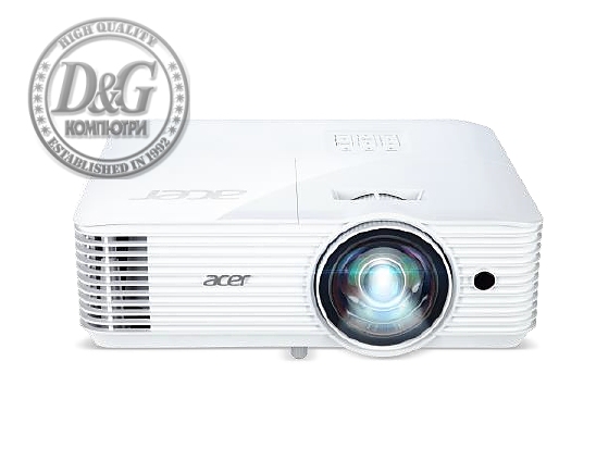 Acer Projector S1386WHn, DLP, Short Throw, WXGA (1280x800), 3600 ANSI Lumens, 20000:1, 3D, HDMI, VGA, LAN, RCA, Audio in, Audio out, VGA out, DC Out (5V/1A, USB-A), Speaker 16W, Bluelight Shield, 3.1kg, White