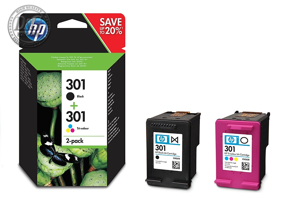 HP 301 2-pack Black/Tri-color Original Ink Cartridges