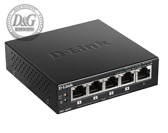 D-Link 5-Port Desktop Gigabit PoE+ Switch