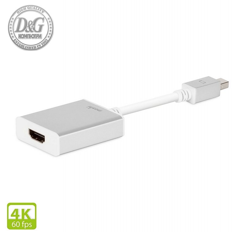 Moshi Mini DisplayPort to HDMI Adapter Pro (4K, 60Hz), Silver