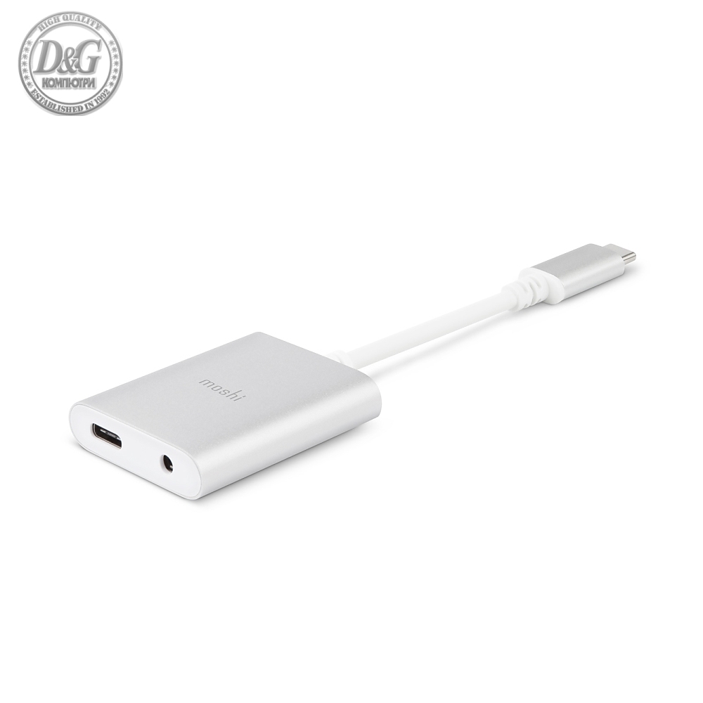 Moshi USB-C Digital Audio Adapter with Charging, Silver