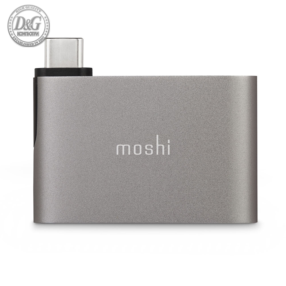 Moshi USB-C to Dual USB-A Adapter, Titanium Gray