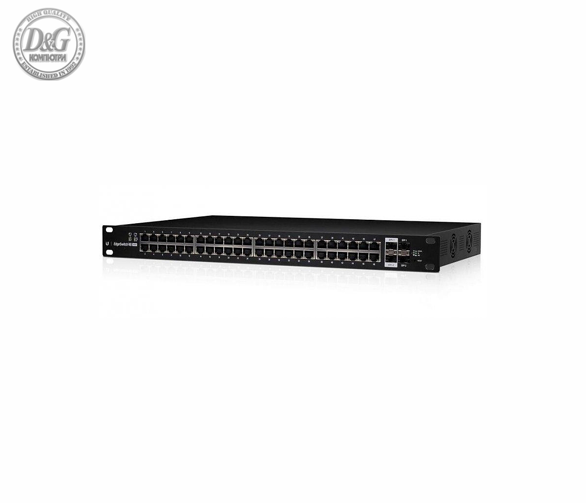 Комутатор Ubiquiti ES-48-750W, 48-порта GbE PoE+, 2xSFP, 2xSFP+ слота, 750W, управляем