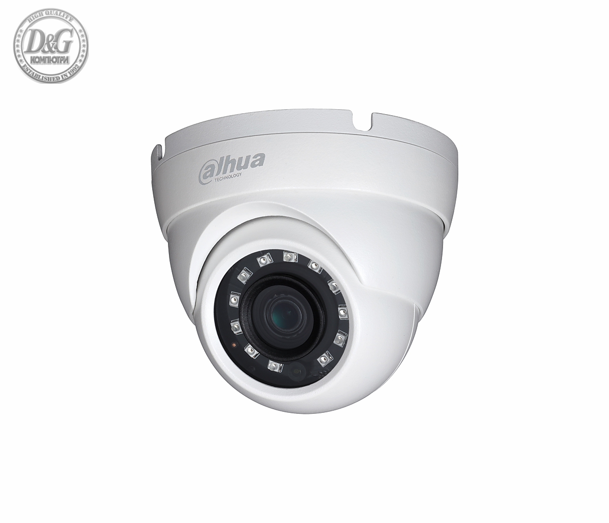 Kамера Dahua HAC-HDW1230MP-0360B, 2MP, Eyeball, HDCVI, 1080p, 3,6мм, ден/нощ 30м.,IP67, DC12V